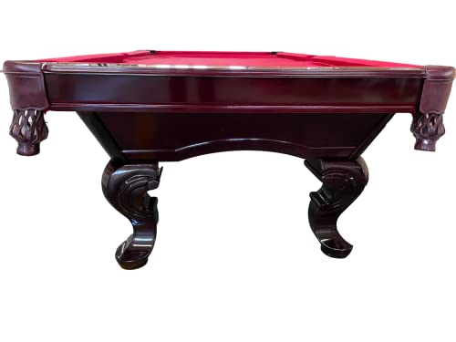 8 Ft. Tunierpoolbillard Billardtisch Pool Modell Webster Nr.:17 Billard mit 3cm starken Schieferplatten Tuchfarbe Rot Gestellfarbe Mahagoni – Bild 4