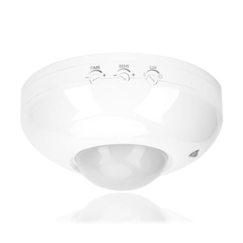 Garsent Capteur de mouvement capteur de mouvement infrarouge réglable montage au plafond couloir garage patio toilette