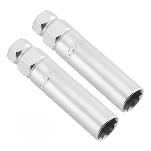 Image of CASOMAN 2-Piece 10 Spline Lug Nut Key, Wheel Lock Removal Tool Kit for Easy Removing and Installing Aftermarket & Factory Wheel Tire Lug Nuts, CR-V Steel