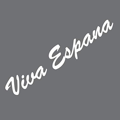 GreenIT Viva España Lettering Sticker Tattoo Decorative Film for Car Walls Doors Windows 20 cm (White)