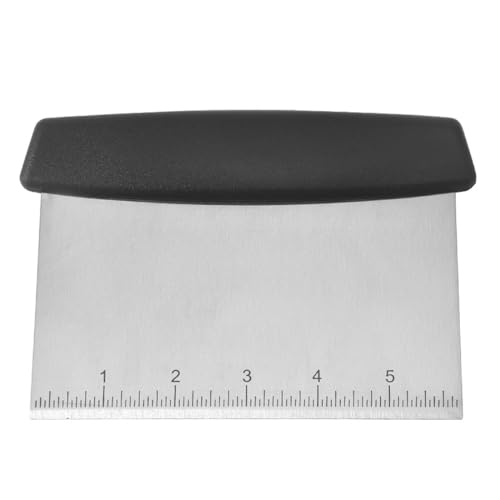 BZKSER Raschietto per Pasta - 1 PCS Raschietto per Pasta in Acciaio Inossidabile,spatola da Panettiere, tagliapasta, spatola per Pasta, spatola con Manico Nero,taglierina per Lavorazione della Pasta