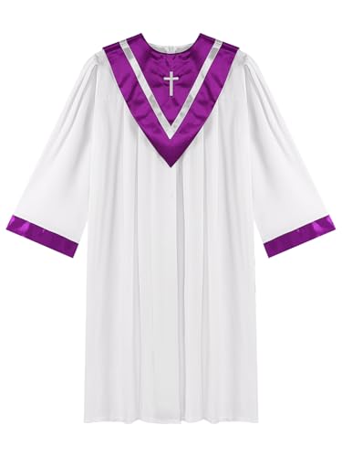 JEATHA Unisex Adult Womens Mens V-Shape Clergy Robe Minister Preacher Cassock Liturgical Vestment3