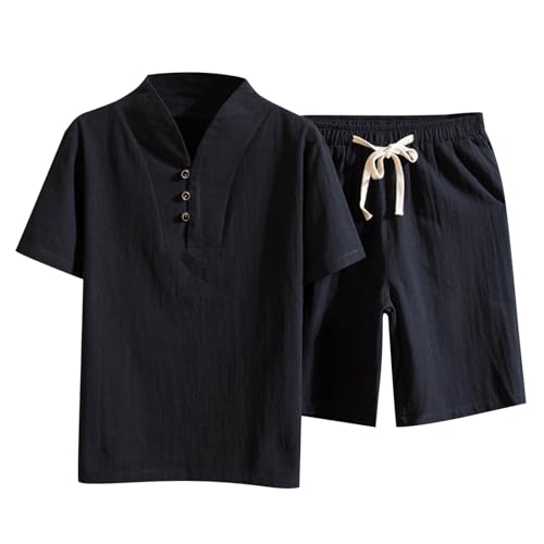 Ensemble en lin homme avec t-shirt et short ample pour un look décontracté