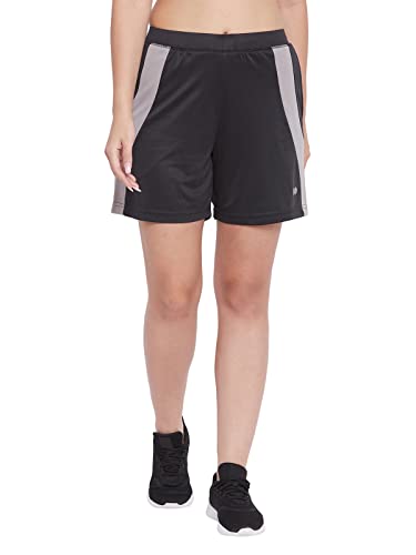 Image of Clovia Women's Activewear Comfort Fit Sports Short with Pocket in Black