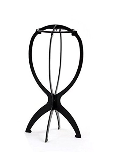 Portable Wig Stand, Collapsible Durable Plastic Wig dryer, Wig Display Tool, 1 PCS Black