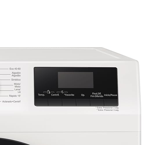 Edesa Lavadora Libre Instalación EWF-9400 WH 9 KG Carga Frontal 16 Programas Gran Capacidad Lavado 9kg Gran Velocidad 1400 r.p.m Bloqueo Seguridad y Puerta Pantalla LED Color/Acabado Blanco - imagen 7