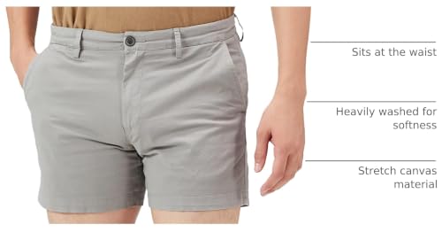 Image of Amazon Essentials Men's Slim-Fit 5 inch Flat-Front Comfort Stretch Khaki Chino Shorts with Elastic Waistband