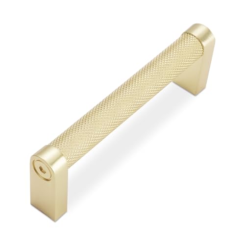POVEFONK 10 Pack 3.75 Inch Brushed Brass Kitchen Cabinet Handles