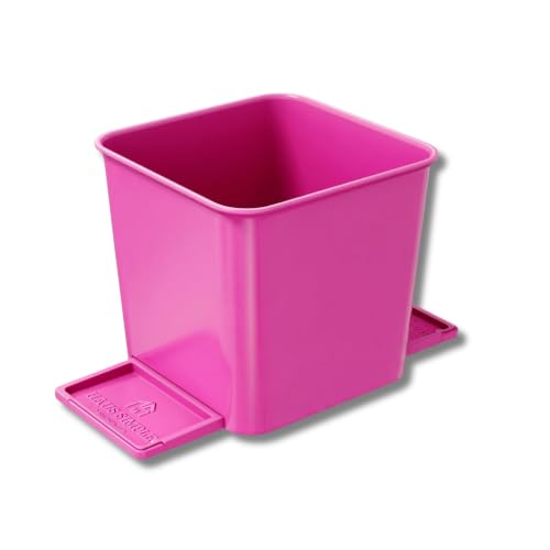 Image of Car Trash Can for Vehicles Leakproof Compact Garbage Bin w / Stability Flap, Anti-Slip Base, Portable Trash Holder for Cars, Trucks, SUVs, Minivans Compact, Auto Container Organizer (Pink, Small)