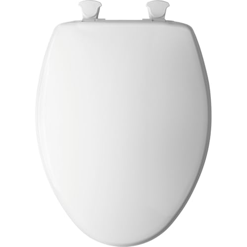 Image of Bemis 7300EC Toilet Seat, Removes for Easy Cleaning, Durable Plastic, Made in USA, Elongated, White
