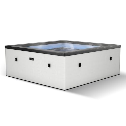 Wave Garda 4 Person Eco Foam Hot Tub | Portable Outdoor Spa with Rapid Heating | Durable PVC Material | Easy Setup | Ideal for Garden and Patio Relaxation | Pebble White
