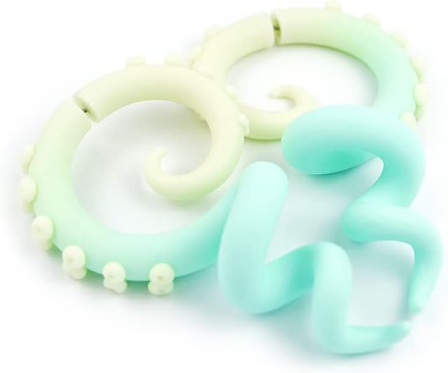 Glow Menhera Fairy Kei Yami Kawaii Sweet Lolita Tentacle Earrings Pastel Creepy Jewelry Harajuku Fake Faux Gauge Plug Goth Ear Hangers Kpop Anime Decora Octopus Tunnels Stretchers Tapers Piercings