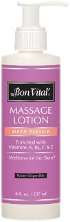 Bon Vital' Deep Tissue Massage Lotion for Deep Tissue Massages and Muscle Relaxation