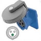 Hubbell / Bryant Electric 330R6W Pin and Sleeve Receptacle 30 Amp 250 Volt AC 600 Volt AC 2-Pole 3-Wire Blue