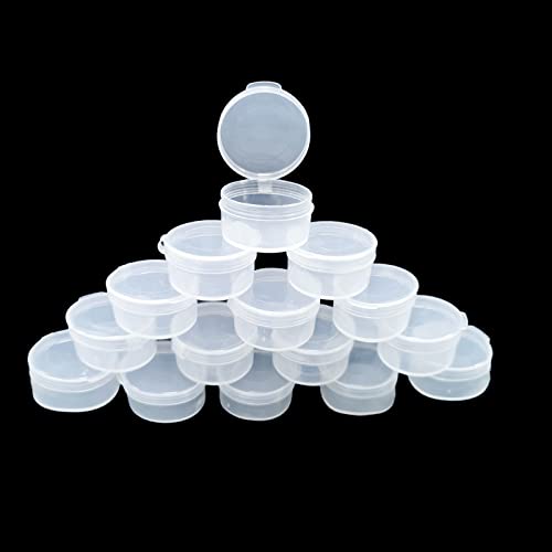 ZFYOUNG 50 pcs plastic cosmetic jar 5g/5ml clear case with snap lids portable,Travel Storage Cosmetic Samples Beauty Products Mini Containers with Lids, Airtight Cosmetic Containers with Lids,Holds lotions, creams, beads, rhinestones