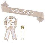 Rustic Boho Mom to Be Sash & Daddy to Be Badge Pins for Baby Shower Gender Reveal Party Decorations Photo Props Pregnant Mommy Gift