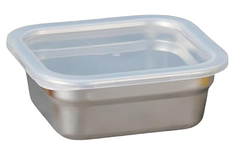 ステンレス バット バット 料理 揚げ物 耐熱バット 天麩羅バット 角型 油切り 水切り 保存容器 ステンレス 餃子バット 耐熱バット オーブン対応 深型 角バット 容器 バット 調理器具 下ごしらえ用 キッチン用品 (バット料理+pp蓋,16.5X15x