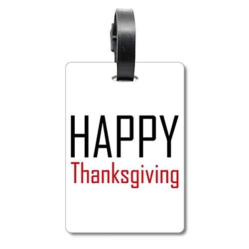 Étiquette valise Thanksgiving avec motif automnal et attache solide