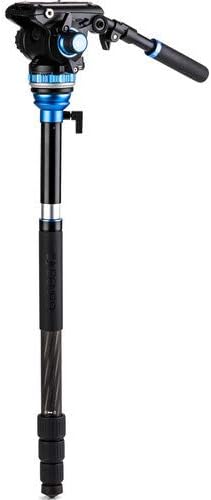 Benro Aero 6 PRO Carbon-Fiber Video Tripod & Monopod Kit S6 PRO Flat-Base Fluid Video Head, Reverse-Folding Legs, Leveling Center Column, Carry Case (C3883TS6PRO)