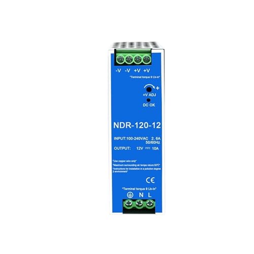 Alimentation NDR 12V 10A stabilisée à découpage pour rail DIN 120W
