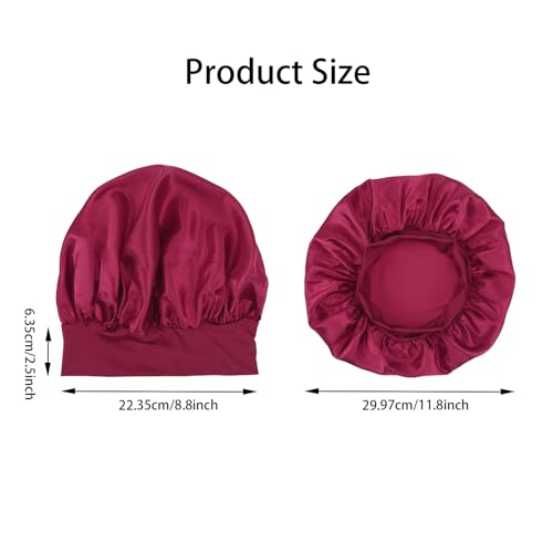 6Pcs Satin Bonnet Silk Bonnet for Sleeping Silk Sleep Cap Satin Silk Hair Bonnets for Sleeping Elastic Band Silk Hair Wrap for Curly Hair Night Cap