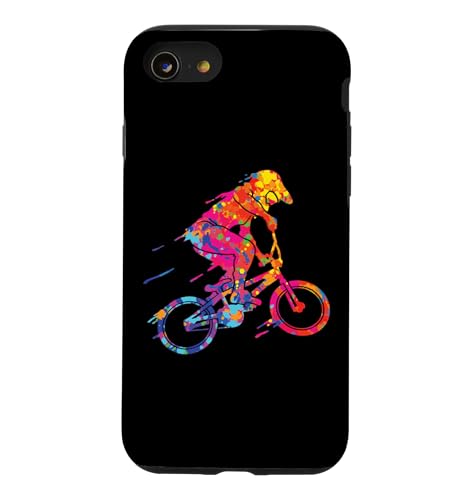 BMX �J���t�� ���ۓI �N�[�� �o�C�N ���C�_�[ ���]�� �X�}�z�P�[�X iPhone SE (2020) / 7 / 8 �p