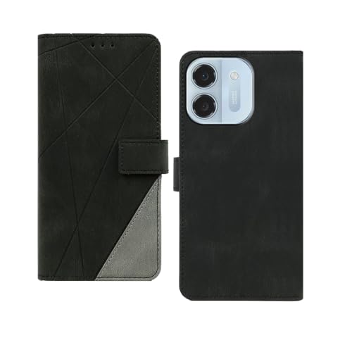 Image of amazon basics Ai+ Pulse 2 5G Flip Cover | Card Pockets Wallet & Stand | Flip Cover for Ai+ Pulse 2 5G (Black with Grey)