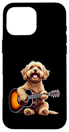 音楽愛好家のための面白いCavapooギターデザイン。 スマホケース iPhone 16 Pro Max 用