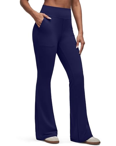 Image of G4Free BareFeel Flare Yoga Pants Women High Waisted Bootcut Leggings with Pockets Dress Work Pant Petite /Regular /Tall