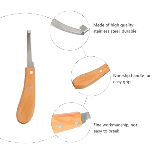 NUOBESTY 2個の木製のハンドル動物の蹄のトリミーズスタルデ