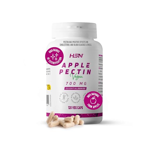 HSN Pectina de Manzana - Malus pumila - 2800mg por dosis diaria | 120 Cápsulas Vegetales | Fuente de Fibra a partir de la pared celular | No-GMO, Vegano, Sin Gluten