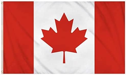 JKG® 5FT X 3FT LARGE CANADA FLAG - Canadian Flag | National Canada Flag | Party Canadian Football Bunting Flags Decorations Party Accessories, Car, Body Flag, Outdoor [With Metal Eyelets]