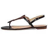 Jack Rogers Women's Walsh Sandal Flat, Black/Luggage, 8