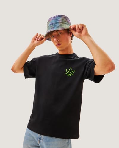 Image of Bewakoof Men's Graphic Printed 100% Cotton T-Shirt - Oversized Fit, Round Neck, Half Sleeves