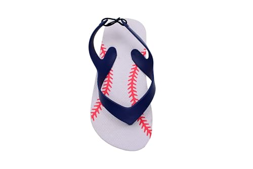 Chatties Toddler Boy's Beach/Walking Flip-Flop Thong Slipper Sandals with Footbed Print, White, 7-8