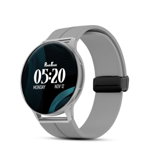 Image of PunnkFunnk Active 2 Smartwatch, 1.39 inch HD Round Display, Bluetooth Calling, Heart Rate & SPO₂, 100+ Sports Modes, IP67, Long Battery Life for Men & Women (Magnetic Grey)