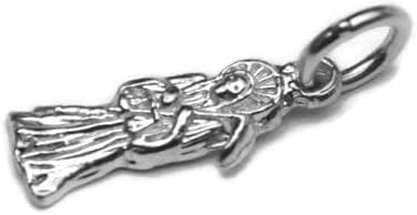 Tiny Santa Muerte Holy Death Small .925 Sterling Silver Charm Pendant