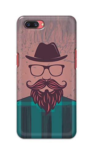 Image of PRINTFIDAA Man Icon with Beard Shirt Hipster Printed Designer Hard Case for Realme C1, Oppo CPH1803, A1603, RMX1811 Back Cover -(e) RPM1001