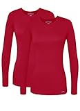 Picture of Sivvan Scrubs for Women - Long Sleeve Comfort Underscrub Tee 2-Pack - S85002 - Red - XS