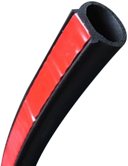 Storystore Universal D-Shape Car Door Seal Strip Rubber For Window 6M Automotive Self-Adhesive Weather Stripping Truck Soundproof Noise Insulation Sealing