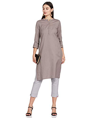 Image of BIBA Women Cotton Blend Regular Solid Pants
