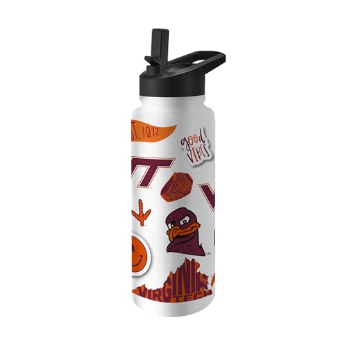 Image of Logo Brands NCAA Native 34 oz Quencher Water Bottle - | Local Icons Design | Double-Wall Insulated| Leak-Proof Lid & Built-In Straw