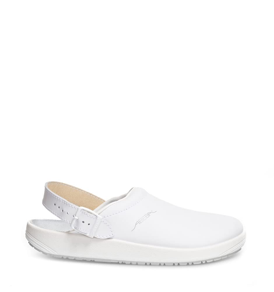 Abeba 9200-42 Size 42 "Rubber" Occupational-Clog Shoe - White