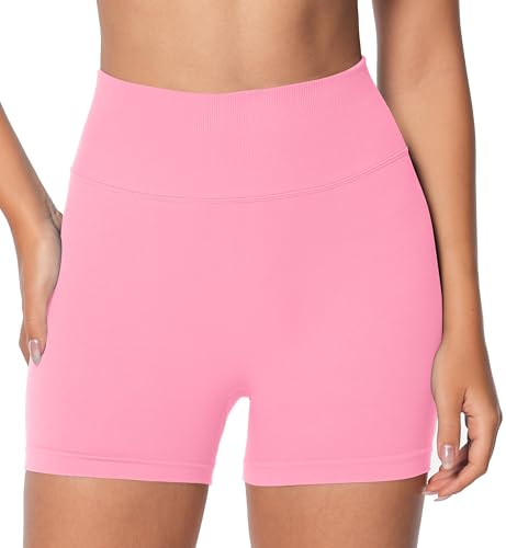 Image of Sunzel Women's Seamless Scrunch Butt Biker Shorts - High Waisted Booty Lifting Workout Yoga Gym Shorts with Tummy Control