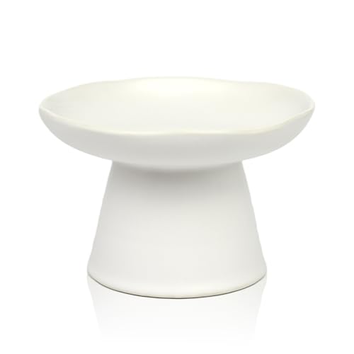 Ciotola per cibo per gatti rialzata extra larga 15,5 cm, in ceramica poco profonda, ciotola rialzata per gatti, anti vomito, senza stress, affaticamento dei baffi, cibo per animali domestici o acqua