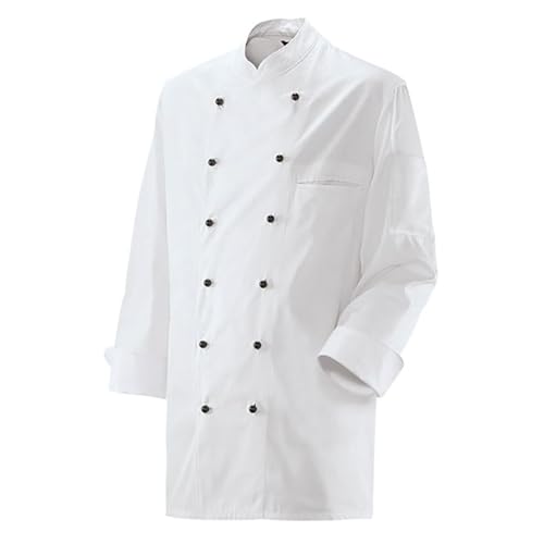 EXNER Unisex Koch-Jacke, langarm, Stehkragen, 100% Baumwolle, Farbe weiss, Größe 60. Lieferung erfolgt ohne Kugelknöpfe!