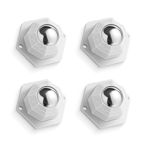 VEOIRXU 4 Pezzi Ruote per Mobili Pesanti - Rotelle Adesive a 360° Con Carico 200kg - Ruote Girevoli Autoadesive per Spostare Mobili