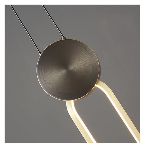 Lámpara de araña LED ovalada de oro con cable de cobre ajustable para dormitorio 5