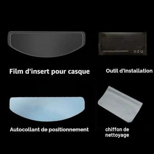 Tongdejing Film Anti-buée pour Visière de Casque, Film de Protection Universel à Insérer pour Lentille, Autocollant pour Visière de Casque de Moto (Transparent) – vue 7