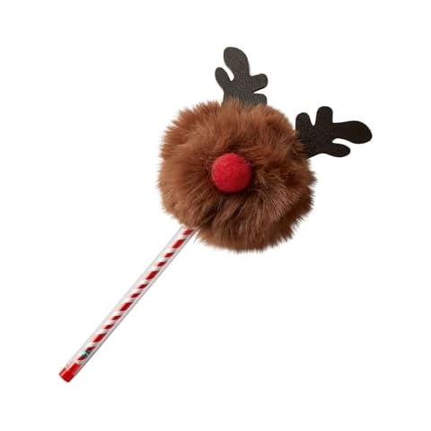 Tinc Festive Ballpoint Pen, Reindeer Character, Brown and Red, blue ink Cover